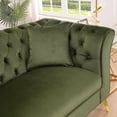 thumbnail image 5 of Chesterfield Velvet Sofa Button Tufted Couch With Scroll Arms and Gold Metal Legs For Living Room Office Apartment, 5 of 11