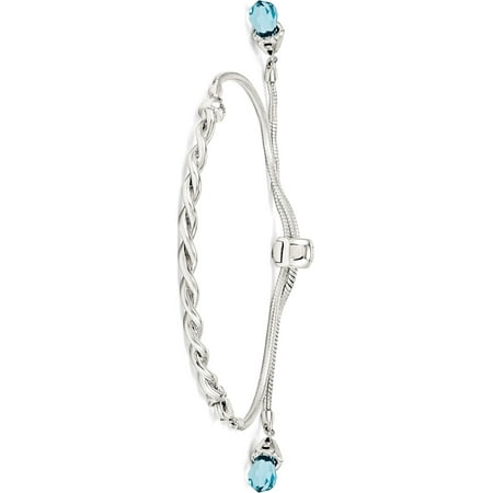 Swarovski Blue Bracelets - 925 Sterling Silver Reflections Blue Swarovski Crystal Adj. Bracelet