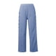 thumbnail image 5 of Pantalones Casual SCZ con estampado de rayas y botones en el lateral para mujer holgados con cintura elástica pierna recta bolsillo azul real 3xl, 5 of 5