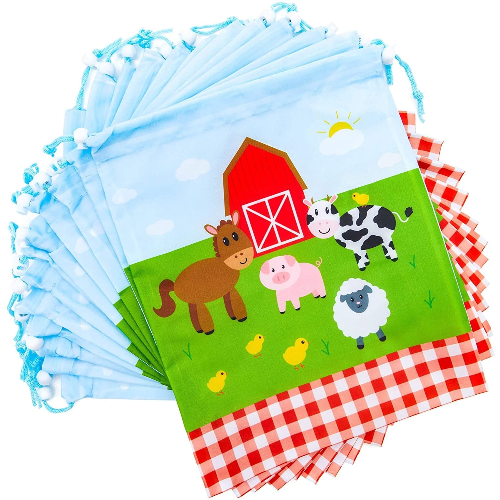 Goodies Farmhouse Fun/Cow Gifts Party Bags x 12 Cellophane Cello 