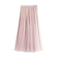 thumbnail image 3 of Lnzyyephy Women Mesh Skirt Solid Multilayer Pleated High Waist Lace Long Tulle Skirts for Wedding Party, 3 of 4
