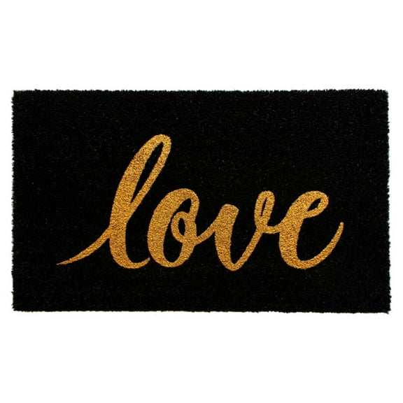 RugSmith Black Machine Tufted Glitter Love, 18" x 30",Black