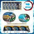 thumbnail image 3 of Demon Slayer Birthday Party Decoration Tableware Set, 46 Pcs demon Slayer Party Supplies Tableware Include demon Slayer Table Cloth Banner Plates Napkins Cups etc  demon Slayer Birthday Supplies, 3 of 6