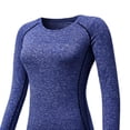 thumbnail image 4 of BXSRUTA Women's Stretchy Quick Dry Long Sleeve Yoga Tops Round Neck for Workout and Daily Wear, 4 of 5