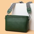 thumbnail image 4 of Bolso Hombro Piel Vaca Primera Capa Bolso Cruzado Casual para El (Verde), 4 of 7