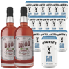 Dhōs Handcrafted Non-Alcoholic Bittersweet 750 ML Bottles w Pack Owen’s Mixers Club Soda 8.2 OZ Cans - Perfect for Mocktails - A