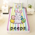 thumbnail image 3 of Erosebridal Kids Easter Rabbit Eggs Twin Sheet Sets 3pcs,Boys Girls Geometric Colorful Stripes Bedding,Super Cozy Room Decor, 3 of 5