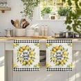 thumbnail image 4 of Summer Lemon Kitchen Towels Set of 1, Yellow Botanical Checkered Farmhouse Buffalo Absorbent Dish Towels for Kitchen, Microfiber Hand Towel, Quick Drying Tea Towel for Cleaning Decorative Dishcloths, 4 of 7