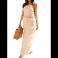 thumbnail image 1 of Conjunto de 2 Piezas de Falda Larga Y2K para Mujer, con Top Corto de Encaje Sin Espalda y Falda Larga, Vestido de Playa. Albaricoque S, 1 of 10