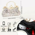 thumbnail image 3 of Evening Bag Beaded Clutch Handbag for Women, Floral Embroidery Rhinestone Vintage Bags for Wedding Prom Bridal Party, 3 of 6