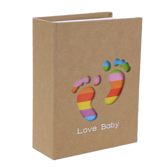 Photo Album Insert 4R6 Inch 100 Family Baby Album Children's Growth Small Creative Gifts (Footprint)