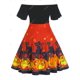thumbnail image 2 of Más el tamaño de Halloween Velour del hombro vestido Rosegal Vestidos casuales de talla grande, 2 of 5