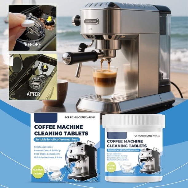 Coffee Cleaning Tablets | Effervescent Descaler Tablets for Espresso & Coffee Machines | Powerful Stain Remover & Descaling Solution | Quick Dissolve Formula | 1 Tablet Pack | Easy Maintenance