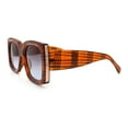 thumbnail image 6 of Womens Classy Thick Plastic Square Rectangle Butterfly Designer Sunglasses [Brown - Purple], 6 of 7
