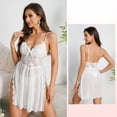 thumbnail image 2 of Noric Women's V-Neck Nightgown Lace Cami Sheer Mesh Dresses Lace Chemise Backless Sleepwear with High Slit, 2 of 5