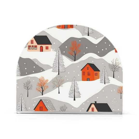 Yayeee Napkin Holder for Table Kitchen Paper Tissue Organization, Snow Cartoon Houses