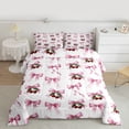 thumbnail image 2 of Homewish Watercolor Bowtie Bedding Comforter Set, Chic Cherry Twin Comforter Sets, Pink Bow Ribbon Bedding Set, Microfiber Bedroom Decor, 2 of 8