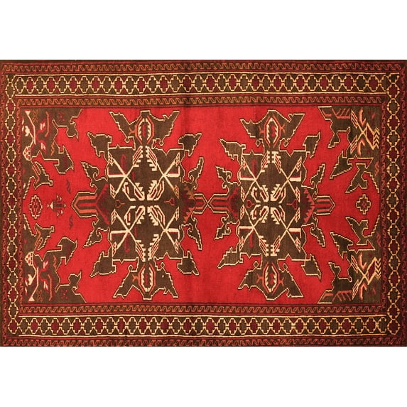 Ahgly Company Indoor Rectangle Persian Orange Traditional Area Rugs, 2' x 4'