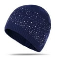 thumbnail image 2 of Ladies Rhinestone Accent Knit Beanie Warm Winter Cap Pullover Style Soft and Cozy for Outdoor Wear - One Hat, 2 of 6