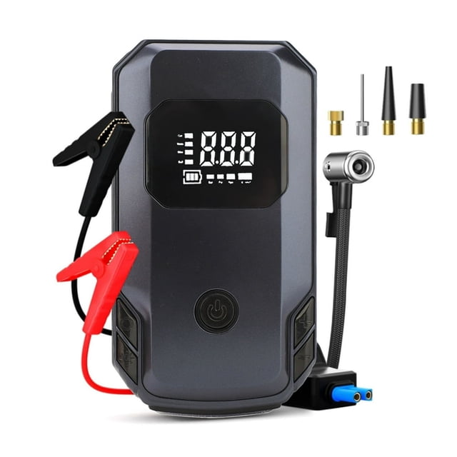 HAOAN Jump Starter with Air Compressor 3500A Jump Starter Up To 8L Gas/6L Diesel Engines with 150PSI Digital Tire Inflator LCD Screen LED Light USB Fast Charging
