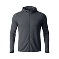 thumbnail image 6 of Mens UPF 50+ Sun Protection Jacket Hooded Long Sleeve Zipper Lightweight Quick Dry Athletic Top with Pockets and Thumb Hole Dark Gray S, 6 of 7