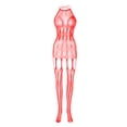 thumbnail image 4 of WZXFASHION Justaucorps à Col Licou en Résille pour Femmes Justaucorps Babydoll Lingerie en Maille Chemise de Nuit Lingerie en Dentelle sous-Vêtements Rouges Taille Unique, 4 of 7