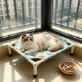thumbnail image 4 of Elevated Pet Bed Dog Cot - Summer Breathable Sleeping Mat | Detachable Washable Structure for Cat Rest,Dog Nap, Indoor Home Leisure,20.87x18.9 Inch, 4 of 7