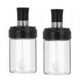 thumbnail image 1 of Saucepan Transparent Glass Combination Spoon With Lid Container Storage Spices Salt Sugar. Kitchen storage., 1 of 5