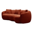 thumbnail image 4 of WILLIAMSPACE 93.6" Curved Sofa Couch, Modern 3 Seat Comfy Boucle Fabric Sofa with 3 Throw Pillows for for Living Room Apartment Home Office, Orange, 4 of 5