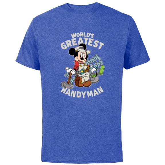 Disney Mickey Mouse "World's Greatest Handyman" - Short Sleeve Cotton T-Shirt for Adults - Customized-Royal Heather