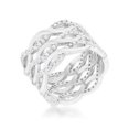 thumbnail image 1 of Brandy pour Femmes 0.88 CT Cubique Zircone Rhodium Twist Large Anneau de Cocktail - Taille 6, 1 of 1