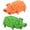 Orange and Green, variant on Squeaky , 2 Pack Latex Toys with Oinks Sound Squeaker Cabbage&Carrots Grunting Pig Durable Dogs Squeeze for Small Medium Large Biting Chasing to Boring Time