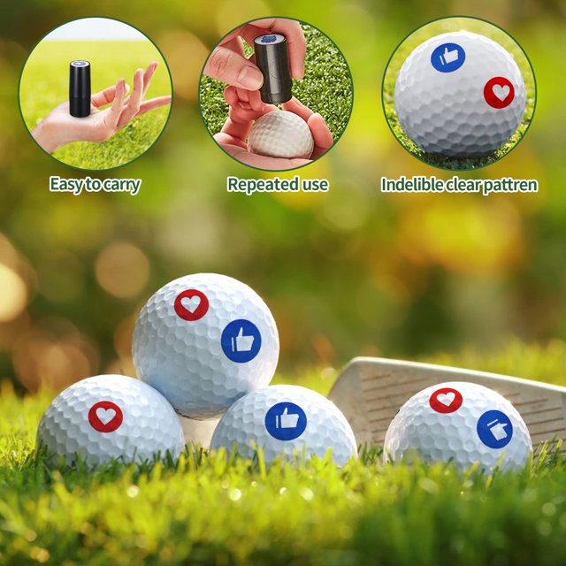 Becaristey 2pack/lot Automatic Oil Out Golf Ball Stamp Variety Of Models Quick Dry And Easy To DIY Items 1Set