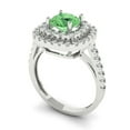 thumbnail image 2 of 1.615 ct Round Cut Simulated Green Diamond Solitaire with Simulated Diamond Accents 14K White Gold Womens Engagement Ring, 2 of 5