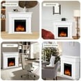 thumbnail image 5 of KISSAIR Electric Fireplace Mantel Package Wooden Surround Firebox Electric Fireplace Heater with Logs, Adjustable Led Flame, Remote Control, 750W-1500W, White, 5 of 7