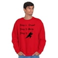 thumbnail image 4 of Crawl Walk Ninja Stealth Karate Men Big & Tall Sweatshirt Brisco Brands 2X, 4 of 6