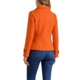 thumbnail image 3 of Abrigo de doble botonadura con solapa de pico para mujer INSPIRE CHIC, invierno, XL, naranja, 3 of 6