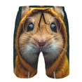 thumbnail image 3 of Zufioo Modern Yellow Sweater Guinea Pig for Men's Casual Beach Shorts, Sports Fitness Quick-drying Drawstring Shorts with Pockets for Home Wear-Large, 3 of 6