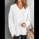 thumbnail image 5 of Suéter Holgado de Mujer, Cuello en V, Larga, Blusa Informal para Otoño e Invierno. L, 5 of 9
