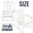 thumbnail image 6 of Patio Slat Rocking Chair, HDPE Plastic Weather Resistant Porch Rocker,White, 6 of 8