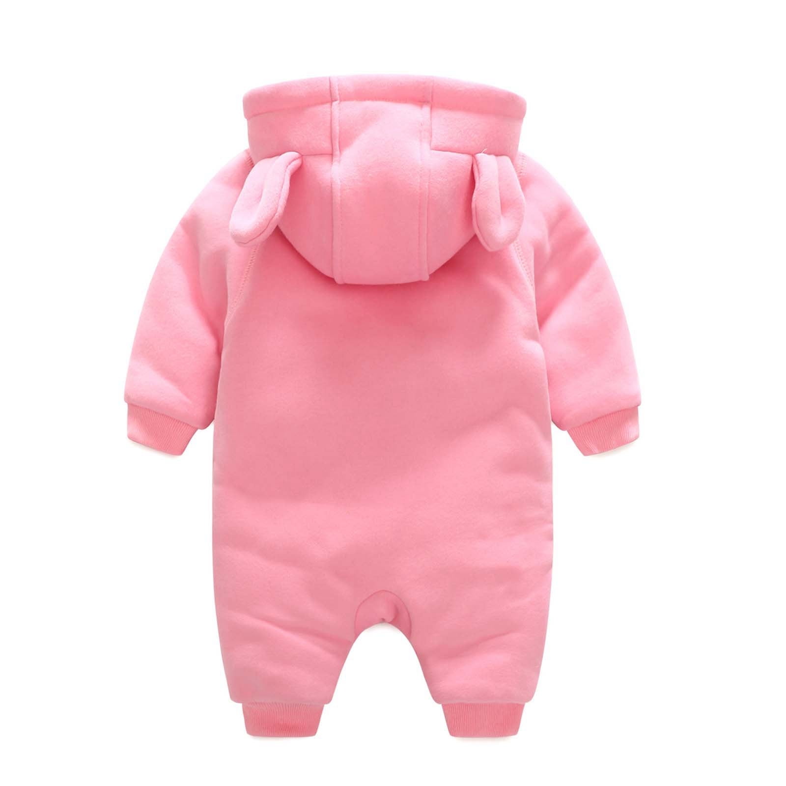 TOOYOU Boys Bodysuit Outfit New Baby Boy Girls Onesies Ribbed Pajamas Zipper Long Sleeve Cute Animal Shaped Dressing Up Jumpsuit One-Piece Romper Size 0-3 Months Pink