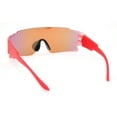 thumbnail image 4 of Mens Oversized Wrap Sport Color Mirror Shield Futuristic Sunglasses Red - Orange Mirror, 4 of 4