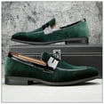 thumbnail image 4 of Mens Velvet Loafers Dress Shoes Loafers for Men Tuxedo Suit Shoes, Green/24, 10 US, 4 of 5