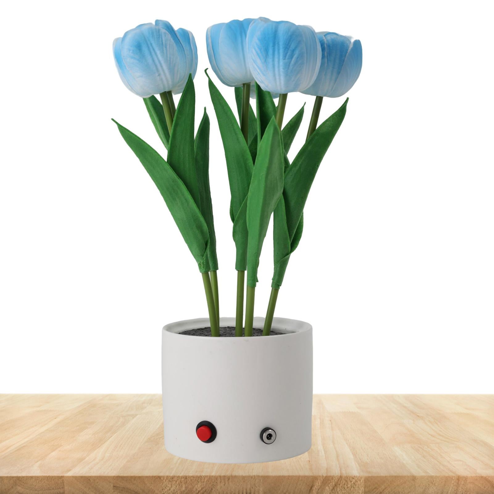 Tulip Led Flower Light | Led USB Tulips Night Light With Vase | Beautiful Six Branches Flower Lamp Flower Table Light, Light Up Flowers For Bedroom Living Room Home - Walmart.com