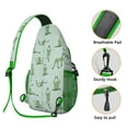 thumbnail image 3 of Nature Frog Sling Backpack, Cute Green Frog Mushroom and Flower Print Crossbody Bag, Forest Plant Pattern for Students and Travelers, 3 of 6