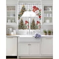 thumbnail image 3 of Grey Plaid Snowman Christmas Swag Curtains for Living Room/Bedroom Windows, Xmas Tree Snowflake Winter Kitchen Curtains and Valances Set 36 Inch Length, Light Filtering Swags Valance Curtain Panels, 3 of 5