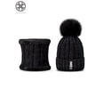thumbnail image 3 of Luxtrada Womens Winter Hat Warm B Letters Knitted Hat Thick Beanie Cap & Scarf for Winter Knit Ski Beanies Outdoor Sport Hats (Black), 3 of 6