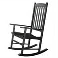 thumbnail image 5 of ZENSTYLE Set of 2 Rocking Chair High Back Wooden Rocker Chair for Porch Lawn Garden Indoor Outdoor Black, 5 of 11