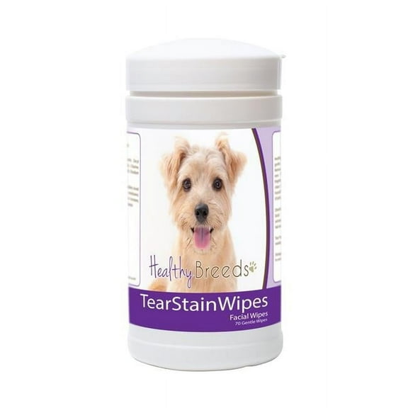 Healthy Breeds 840235174219 Norfolk Terrier Tear Stain Wipes - 70 Count