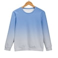thumbnail image 5 of Women's Ombre Gradient Sweatshirt, Drop Shoulder Crewneck Pullover, Color Fade Long Sleeve Top, Casual Color Transition Blouse, Soft Stretch Knit Comfort Wear Blue L, 5 of 10